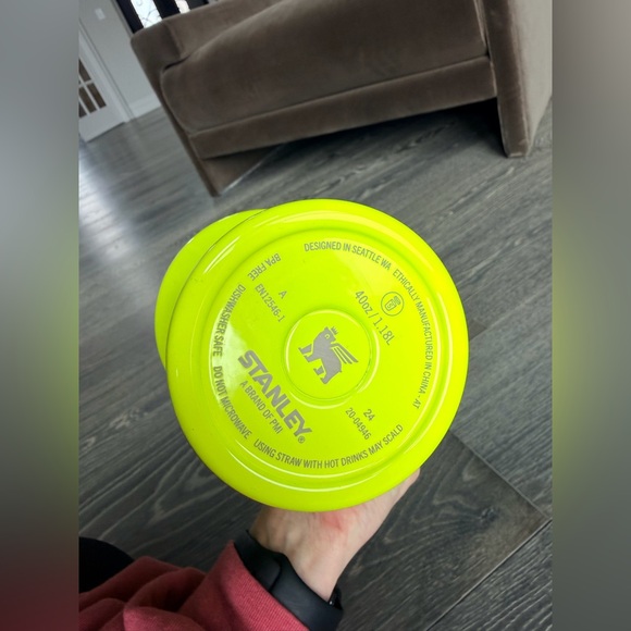 Stanley Quencher H2.0 FlowState 40 oz Tumbler in Neon Yellow Neon Collection - Picture 5 of 6